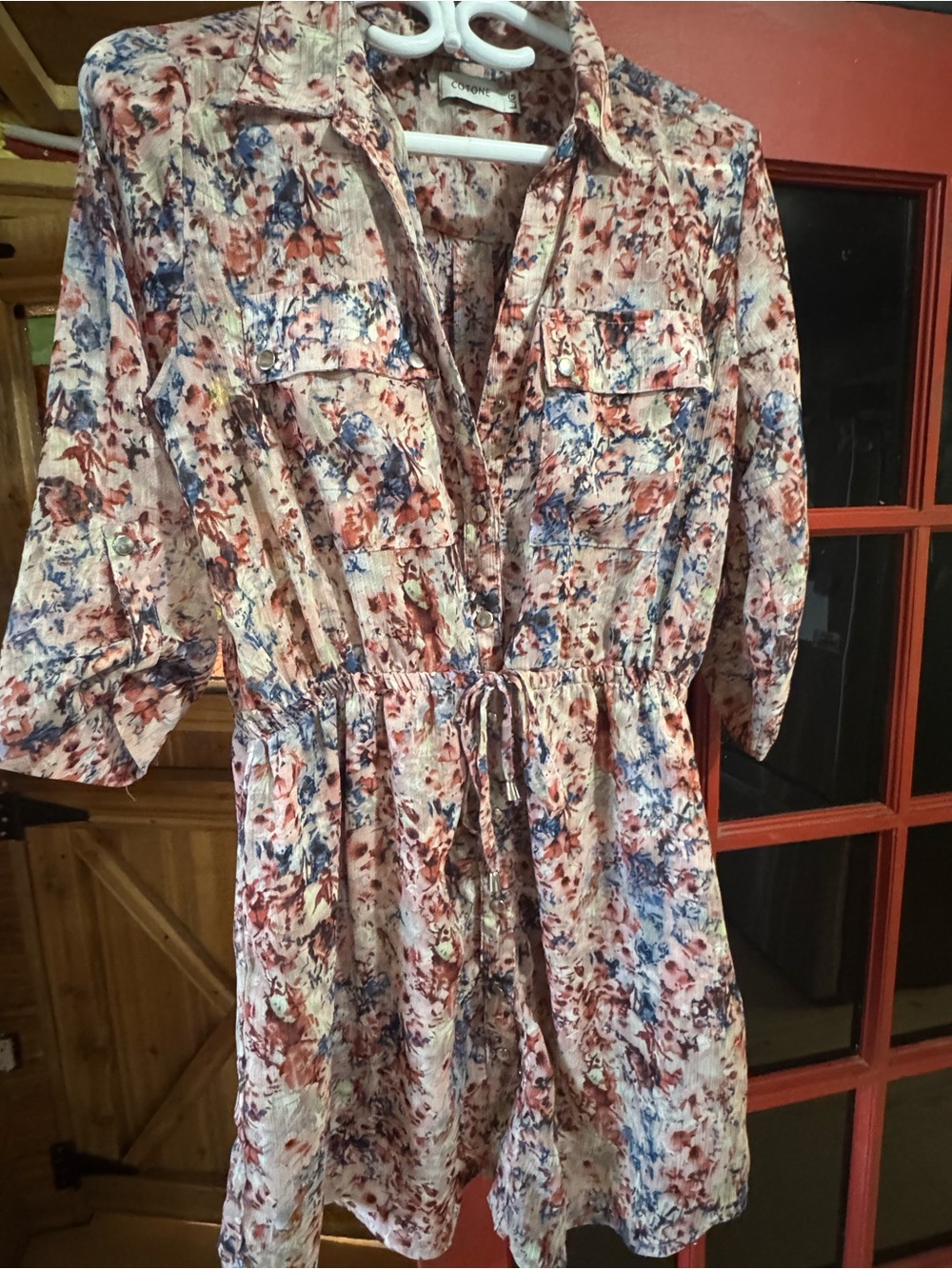 Floral Drawstring Mini Dress in Multicolor